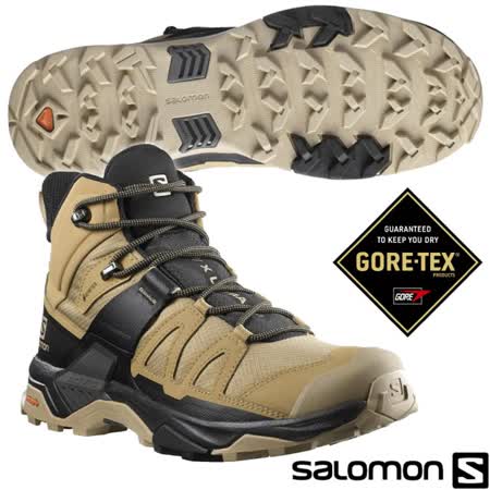 【索羅門 SALOMON】男 X ULTRA 4 GTX 防水透氣耐磨中筒登山鞋/412941 藻棕/黑灰褐✿30E010